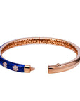 Blue Enamel Diamond Bangle Bracelet