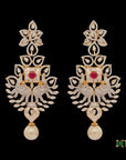 Detailed Long Diamond Earrings