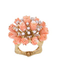 Pink Coral Tulips and Diamond Ring