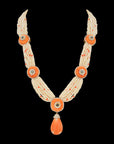 Orange Coral Necklace and Earrings Set