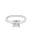 White Gold Diamond Illusion Engagement Ring