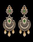 Emerald, Ruby, Gold and Diamond Chandbali Earrings