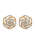 Rose-like Diamond Earrings and Pendant Set