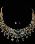 Diamond Necklace with Natural Emeralds and Rubies