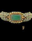 2-in-1 Natural Carved Emerald, Sapphire, Pearls and Diamond Choker and Pendant