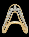 Gold and Diamond Kiritam (Crown) Ring