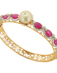 Diamond Bracelet With Rubies And Pearls