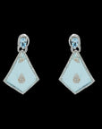 Aquamarine Pastel Diamond Pendant Earring Set