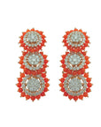 Designer Coral Diamond Earrings