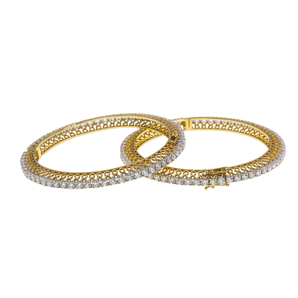 Single Line Solitaire Diamond Bangles