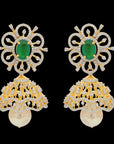 Buttalu/Jhumki Earrings made of Gold, Diamonds, Rubies, Emeralds and Pearls