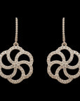 White-Gold Polish Diamond Earrings And Pendant Set