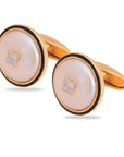 MOP Enamel Diamond Cufflinks