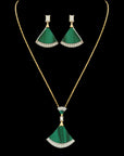 Malachite and Diamond Pendant with Chain