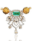 Emerald, Gundulu Balls Diamond Pendant