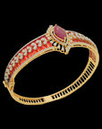 Natural Carved Ruby and Diamond Openable Bracelet