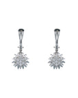 Floral Diamond Pendant Earrings Set