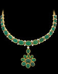 Emerald Necklace Earrings Set