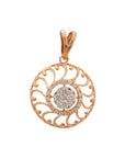 Rose-Gold and White-Gold Polish Diamond Pendant And Earrings Set