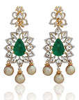 Emerald Diamond Necklace Earrings Set