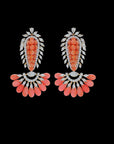 Bright Coral and Diamonds Earrings 17206