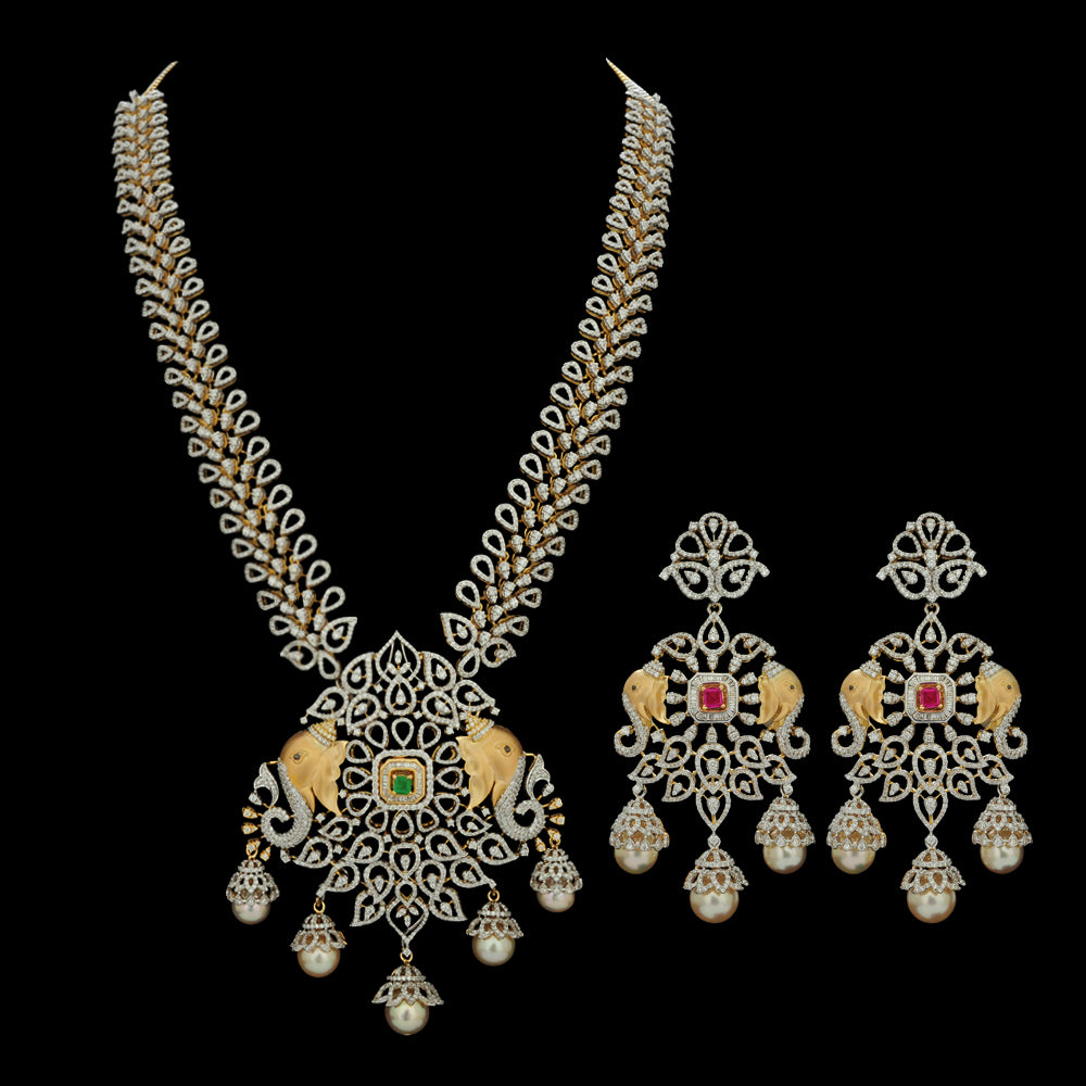 Multiway Diamond Necklace Earrings Set