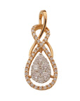 Spiral Pear Diamond Pendant