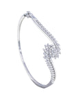 Cross Arch Floral Diamond Bangle Bracelet