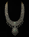 3-in-1 Bridal Diamond Necklace and Pendant with changeble Natural Emeralds/Rubies