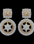 Excellent-cut Diamond Studded Necklace  Earrings Set