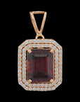 Diamond Pendant and Rings with Natural Garnets