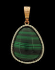 Diamond Pendant with Natural Malachite