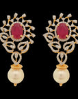 4-in-1 Earrings made of Diamonds, Emeralds, Rubies, Pearls and Gold