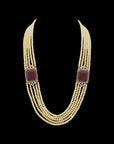 Regal Natural Ruby, Pearls and Diamond Necklace and Studs