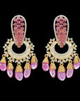 2 in 1 Detachable Ruby Diamond Earrings