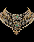 Multipurpose  Detachable South Indian Bridal Necklace  Earrings (Cevipogulu) Set