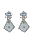 Aquamarine Pastel Diamond Pendant Earring Set