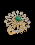 Natural Emerald and Diamond Cocktail Ring