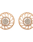 Rose-Gold and White-Gold Polish Diamond Pendant And Earrings Set