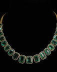 Diamond Necklace with Natural Emeralds.