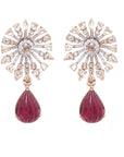 Aster Flower Diamond Earrings With Optional Danglers