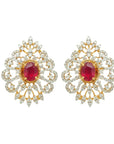 Ruby Emerald Changeable Diamond Earrings