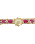 Diamond Bracelet With Rubies And Pearls