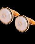 MOP Enamel Diamond Cufflinks