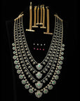 4-in-1 Bridal Layered Diamond Haaram Necklace with changeble Natural Emeralds/Rubies