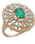 Phenomenal Diamond And Emerald Ring