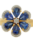 Ring with Sapphire Blue Gemstones