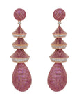 Pink Sapphires And Sparkling Diamond Earrings 17256