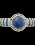 Carved Blue Sapphire Bracelet