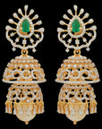 3-in-1 Changeable Emerald/Ruby Diamond Chandelier Earrings